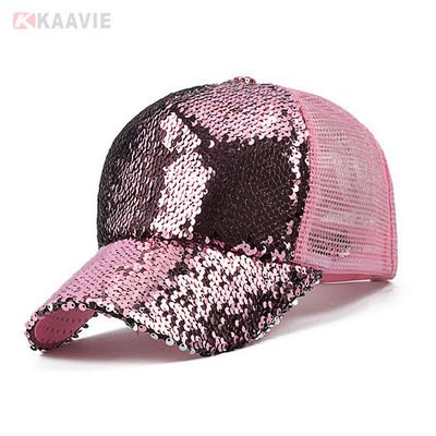 Cappello rosa di plastica del camionista del fermaglio 58cm del cappuccio del camionista dello spazio in bianco del pannello della saia 6 del cotone