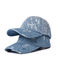 Saia blu del cotone del ricamo 55cm dei berretti da baseball del tessuto del denim dell'OEM