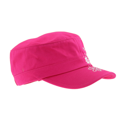 Cappello militare di cotone rosso al 100% con ricamo personalizzato e cristallo sul davanti e sul picco superiore