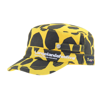 Unisex cappello militare giallo e nero di cotone cappello per cadetti stampato su misura