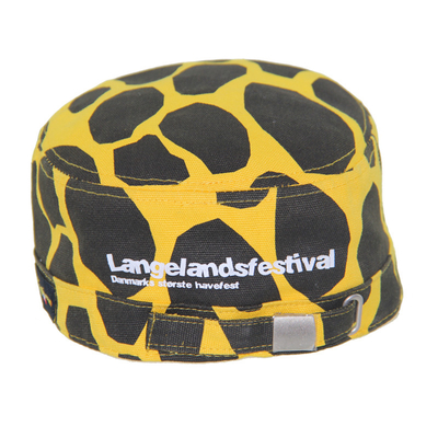 Unisex cappello militare giallo e nero di cotone cappello per cadetti stampato su misura