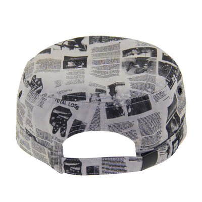 Cappello di tela militare pre-curvabile con legame in cuoio PU