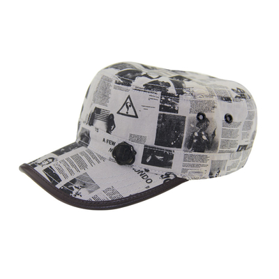 Cappello di tela militare pre-curvabile con legame in cuoio PU