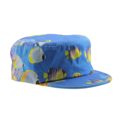 Stampa di moda maschile tela cappelli da cadetto cappello militare di strada ricamo piatto