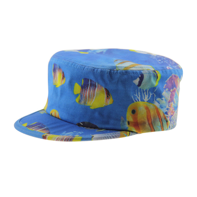 Stampa di moda maschile tela cappelli da cadetto cappello militare di strada ricamo piatto