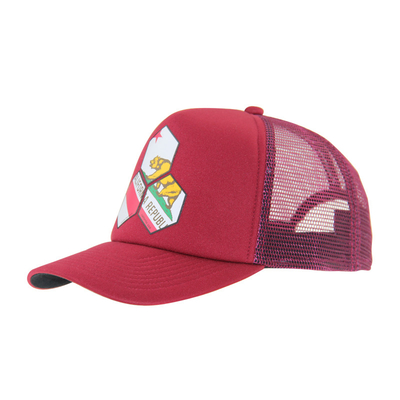 Stampa di moda su misura Cappello rosso da camionista, cappello da baseball estivo.