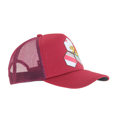Stampa di moda su misura Cappello rosso da camionista, cappello da baseball estivo.