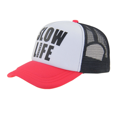 Cappello da camionista 100% in poliestere a due toni con logo stampato in 3D sul davanti
