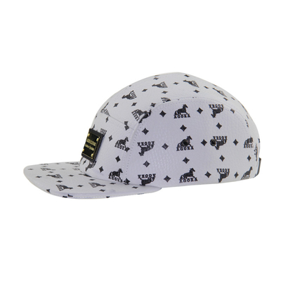 Cappello da campo stampato in PU 5 con logo metallo e cintura in pelle
