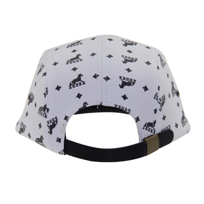 Cappello da campo stampato in PU 5 con logo metallo e cintura in pelle