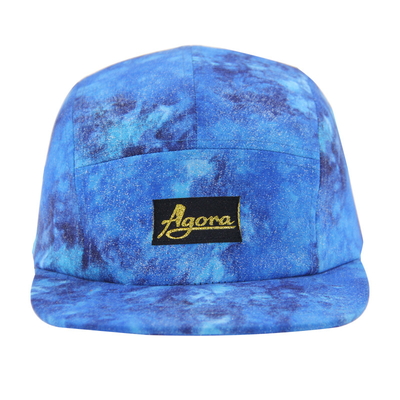 Cappucci da campo a 5 pannelli personalizzati con stampa in sublimazione e logo tessuto