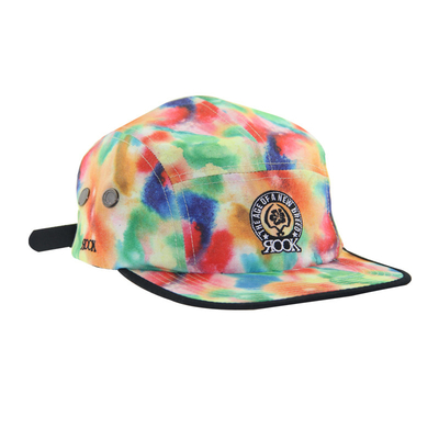 Stampa a colori di cravatta personalizzata con 5 pannelli di cappelli da campo per donne di moda