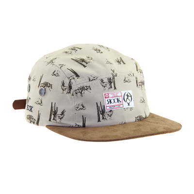 Cappelli da campo suede peak 5 con corona di stampa in sublimazione e cinghia in pelle