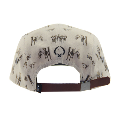 Cappelli da campo suede peak 5 con corona di stampa in sublimazione e cinghia in pelle
