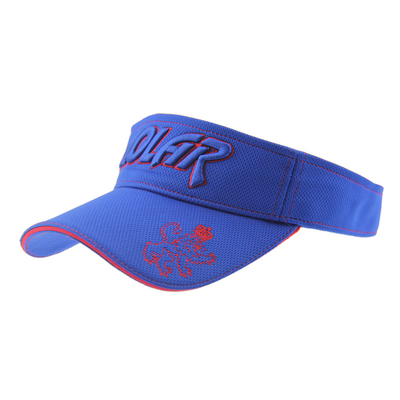 Adulto Polymesh Visore solare Cappelli da donna Custom Puff Embroidery Logo