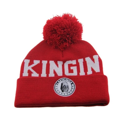 Pom Pom On Top Cappelli a maglia con logo Jacquard personalizzato