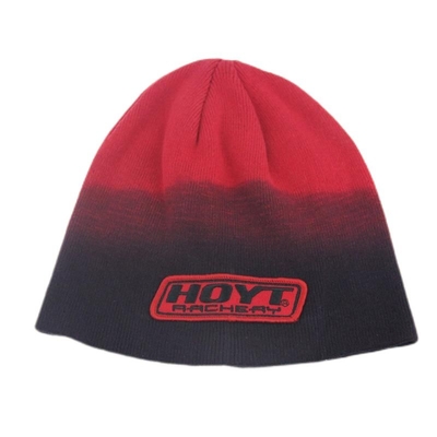 Cappelli con cappuccio in acrilico a maglia Skully Cappelli con cappuccio ricamati Logo con patch tessuto