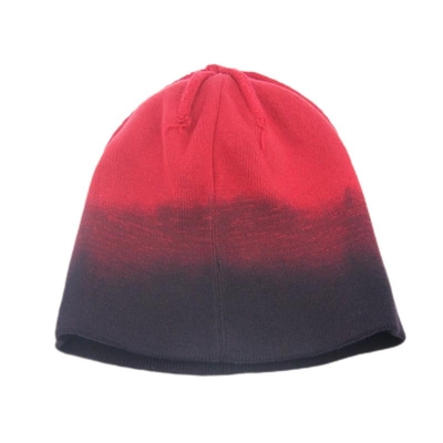 Cappelli con cappuccio in acrilico a maglia Skully Cappelli con cappuccio ricamati Logo con patch tessuto