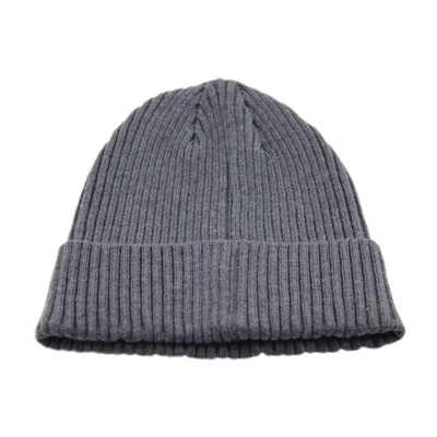 Cappello da cappello a maglia grigio personalizzabile con patch in pelle