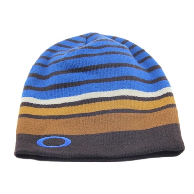 Cappelli al 100% acrilico a maglia Strisce di moda Cappelli ricamati su misura