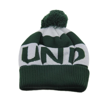 Stampa di logo personalizzato Cappelli a maglia con modello di pom pom jacquard