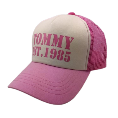 Cappelli da camionista femminile a cinque pannelli, cappello da camionista rosa estivo OEM