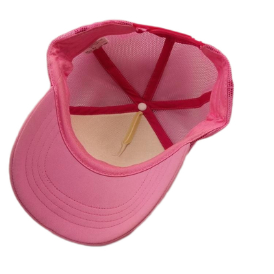 Cappelli da camionista femminile a cinque pannelli, cappello da camionista rosa estivo OEM