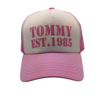 Cappelli da camionista femminile a cinque pannelli, cappello da camionista rosa estivo OEM