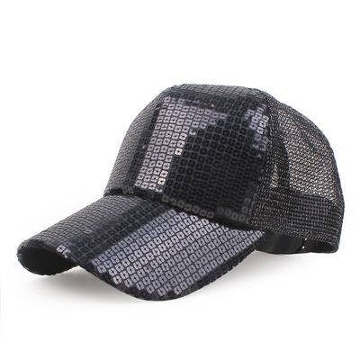 Comfort per tutto il giorno 5 pannelli Mesh Trucker Hat Sequin Trucker Hat regolabile