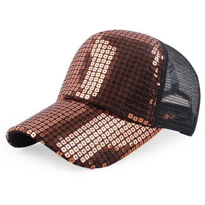 Comfort per tutto il giorno 5 pannelli Mesh Trucker Hat Sequin Trucker Hat regolabile