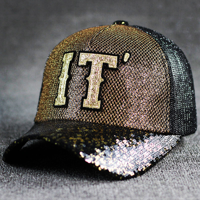 Comfort per tutto il giorno 5 pannelli Mesh Trucker Hat Sequin Trucker Hat regolabile