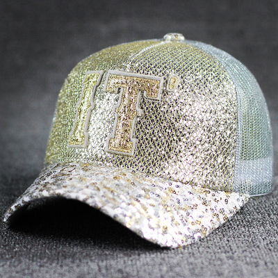 Comfort per tutto il giorno 5 pannelli Mesh Trucker Hat Sequin Trucker Hat regolabile