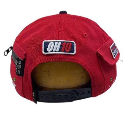 Cappelli da baseball a sei pannelli in lana con tasche di cerniera personalizzate sul lato