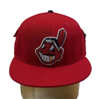 Cappelli da baseball a sei pannelli in lana con tasche di cerniera personalizzate sul lato