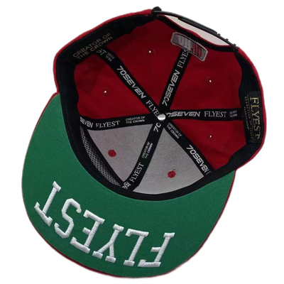 Cappelli da baseball a sei pannelli in lana con tasche di cerniera personalizzate sul lato