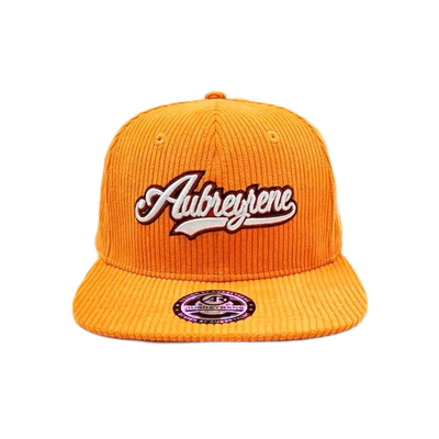 Unisex Constructed 6 Panel Snapback Cappello Corduroy Flat Peak Mid Profile Snapback