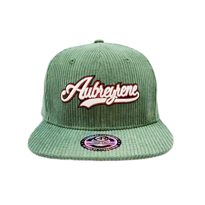 Unisex Constructed 6 Panel Snapback Cappello Corduroy Flat Peak Mid Profile Snapback