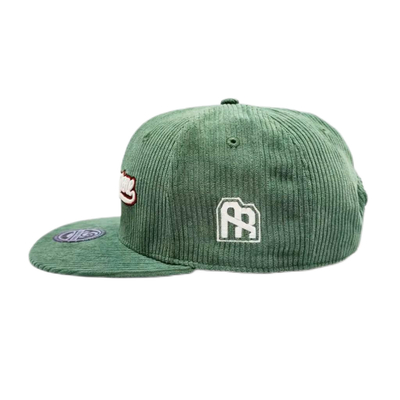 Unisex Constructed 6 Panel Snapback Cappello Corduroy Flat Peak Mid Profile Snapback