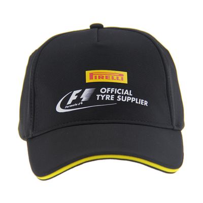 Stampa standard di base F1 Cappello da baseball a cinque pannelli Cappello da baseball regolabile
