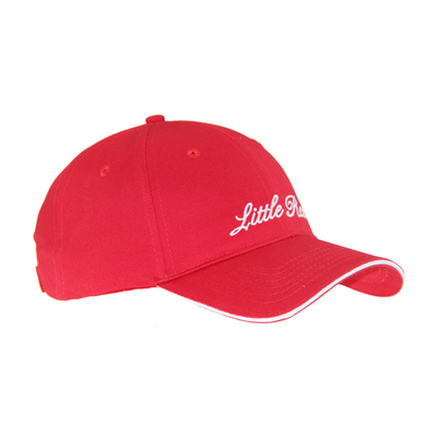 6 pannelli di cotone rosso ricamo cappelli da baseball, cappelli unisex a basso profilo regolabili