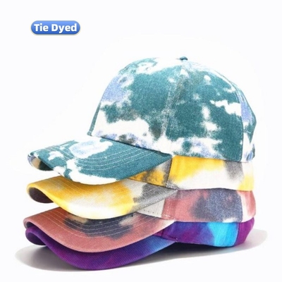 Cappucci da baseball da esterno in tie dye denim non costruiti