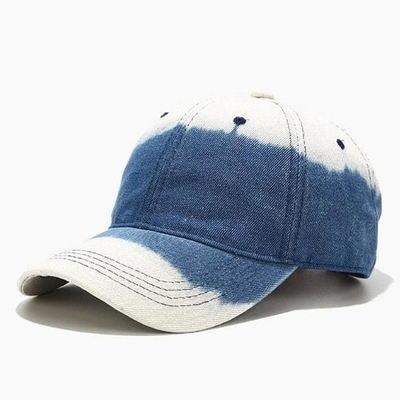 Cappucci da baseball da esterno in tie dye denim non costruiti