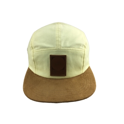 Embroidery Logo Cappuccio da campo a cinque pannelli con chiusura della bussola della visiera in camicia di suede piatta