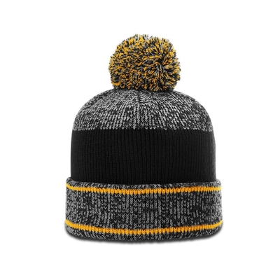 Caldo Inverno Maschile Pom Pom Beanie Cappelli Cappuccio con logo di gomma