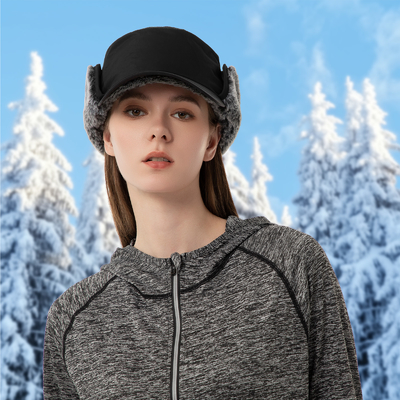 Uomini o donne Cappucci invernali Cappelli caldi con orecchini Cappello a rivestimento completo False Fur Cappuccio da baseball Cappuccio da caccia Cappuccio da caccia