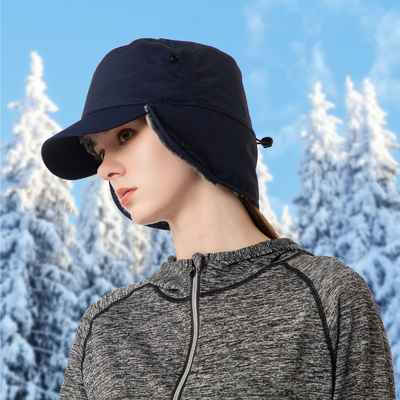Uomini o donne Cappucci invernali Cappelli caldi con orecchini Cappello a rivestimento completo False Fur Cappuccio da baseball Cappuccio da caccia Cappuccio da caccia