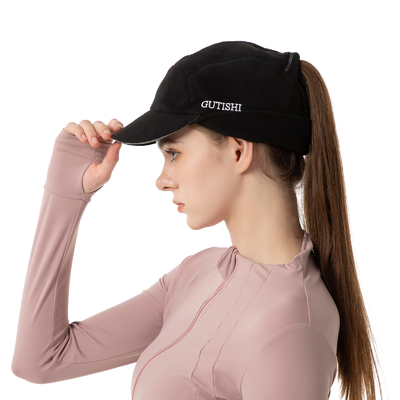 Cappello a coda di cavallo di lana per donne Cappello invernale riflettente con scalda orecchie