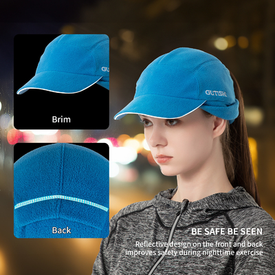 Cappello a coda di cavallo di lana per donne Cappello invernale riflettente con scalda orecchie