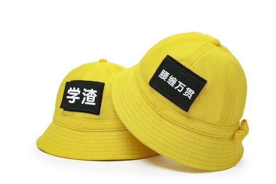 Cappelli gialli divertenti del secchio di Bucket Cap Kids del pescatore della pianura del ODM o del poliestere della toppa