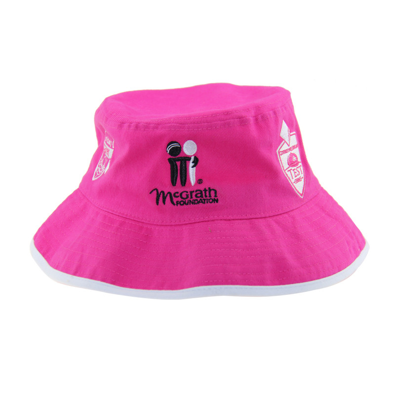 OSFM Dimensione Pulito di cotone personalizzato ricamato cappelli da secchio cappelli da pesca femminile rosa
